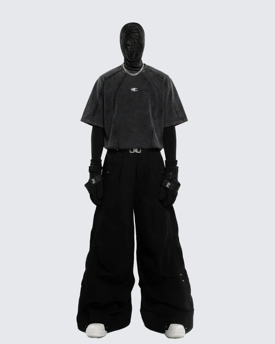 Split Raw Edge Short Sleeve T-Shirt - Image 2
