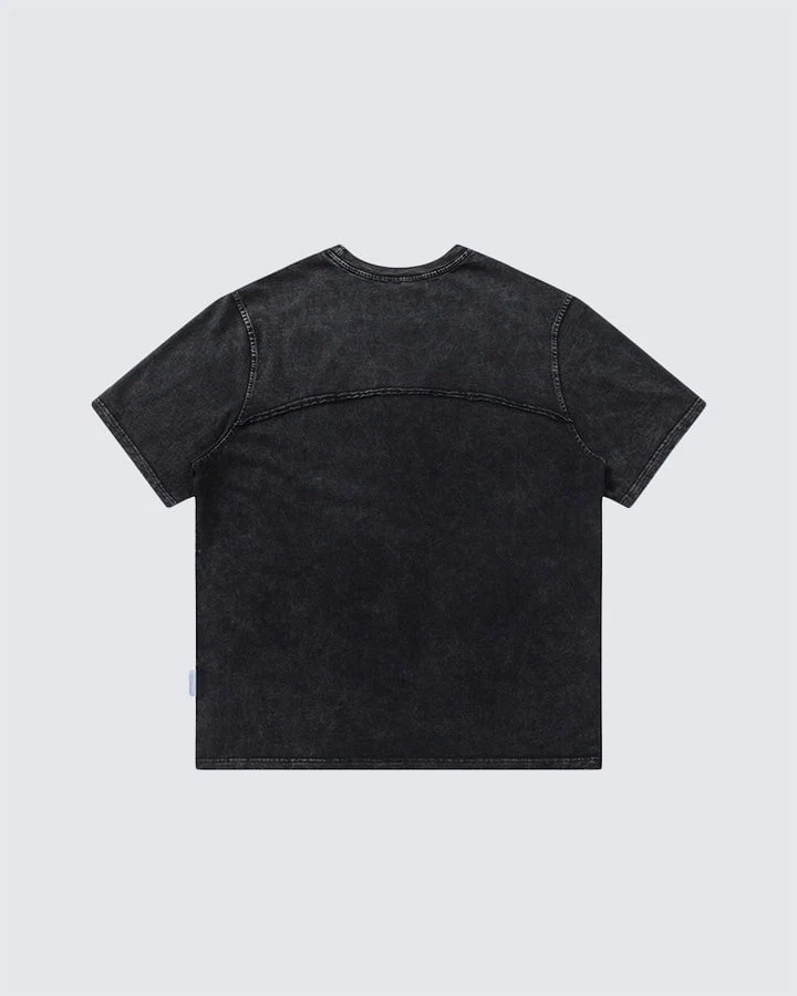 Split Raw Edge Short Sleeve T-Shirt - Image 4