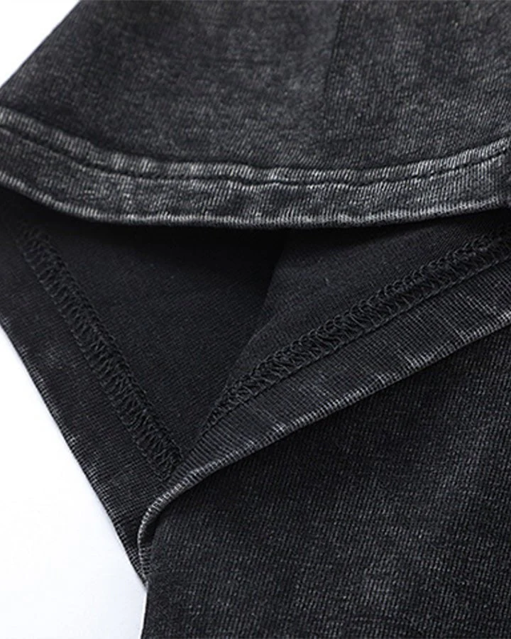 Split Raw Edge Short Sleeve T-Shirt - Image 6