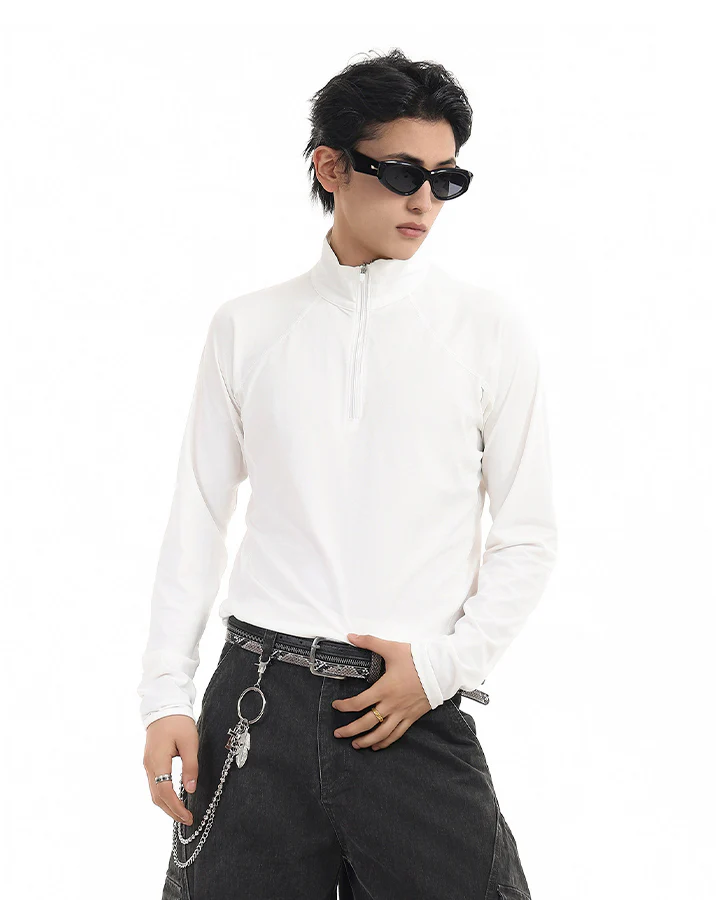 Sport Stand Collar Quick-Dry Long Sleeve T-Shirt - Image 4