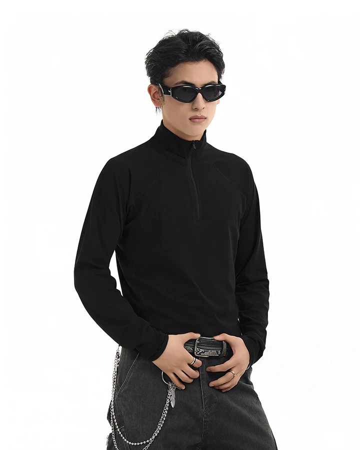 Sport Stand Collar Quick-Dry Long Sleeve T-Shirt - Image 8