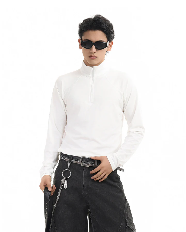 Sport Stand Collar Quick-Dry Long Sleeve T-Shirt - Image 9