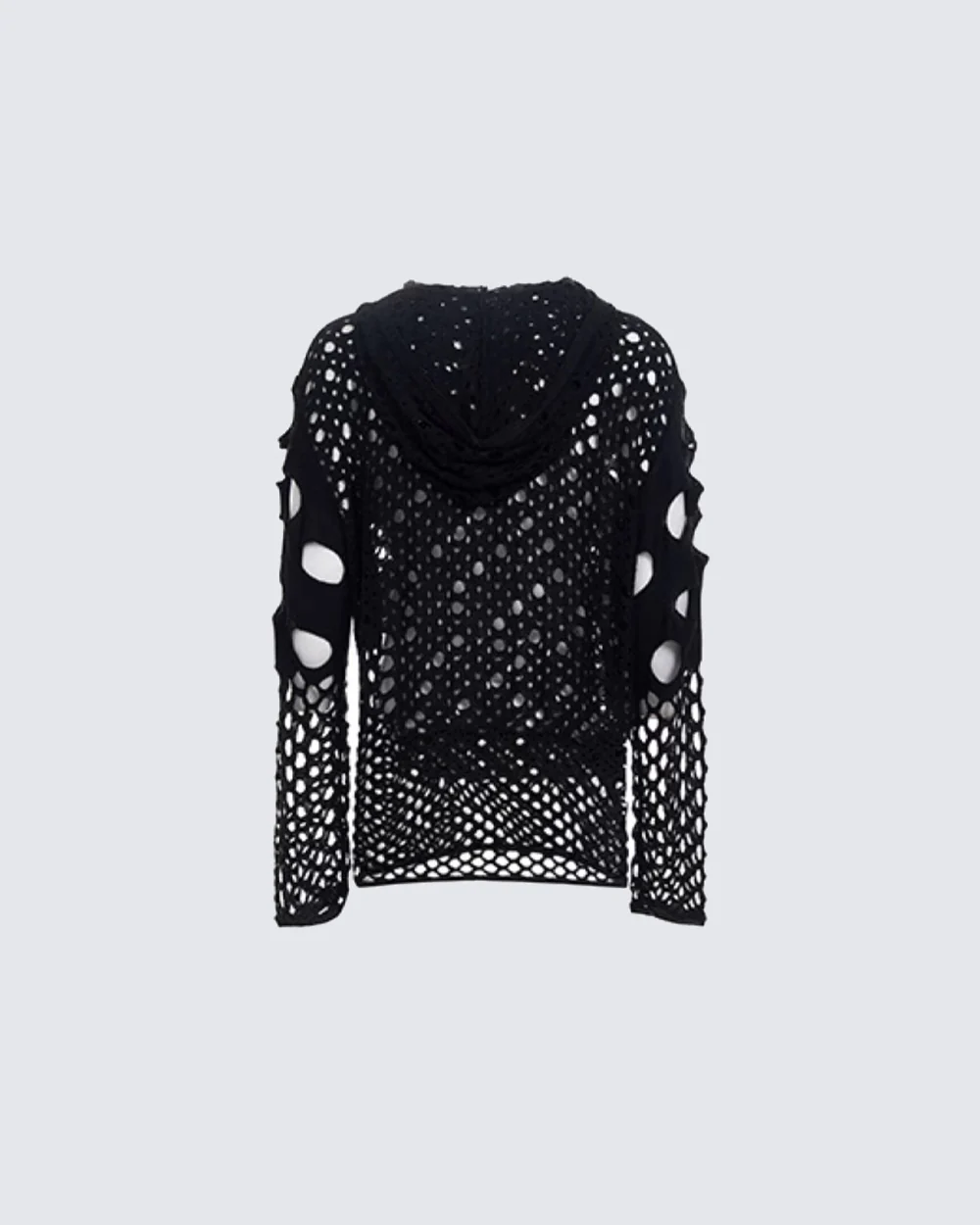 Spring Hollow Out Hoodie Knit Sweater - Image 3