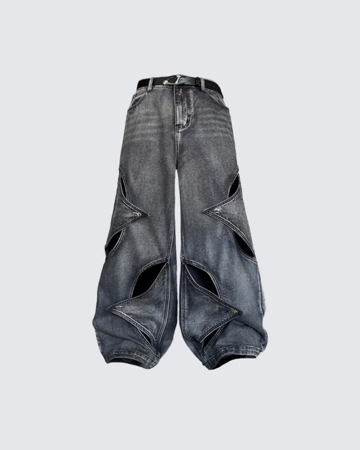 Star Cut-Out Baggy Jeans