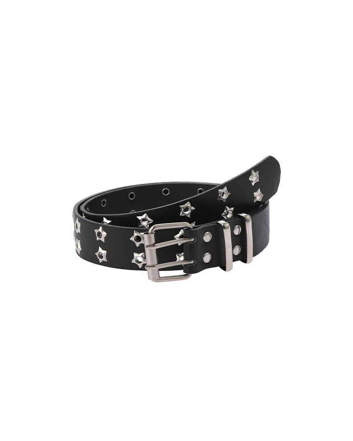 Star Cutout Double-Prong Buckle Belt - Image 4