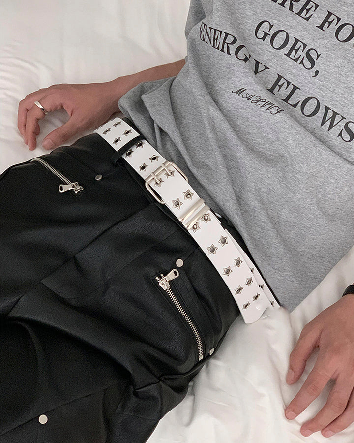 Star Cutout Double-Prong Buckle Belt - Image 7