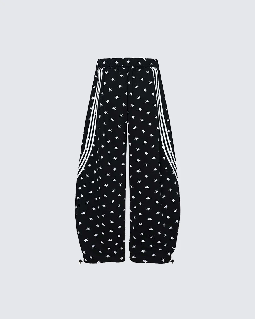 Star Print Embroidered Wide Leg Sweatpants - Image 10
