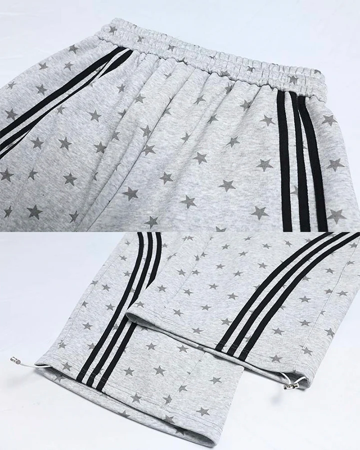 Star Print Embroidered Wide Leg Sweatpants - Image 14