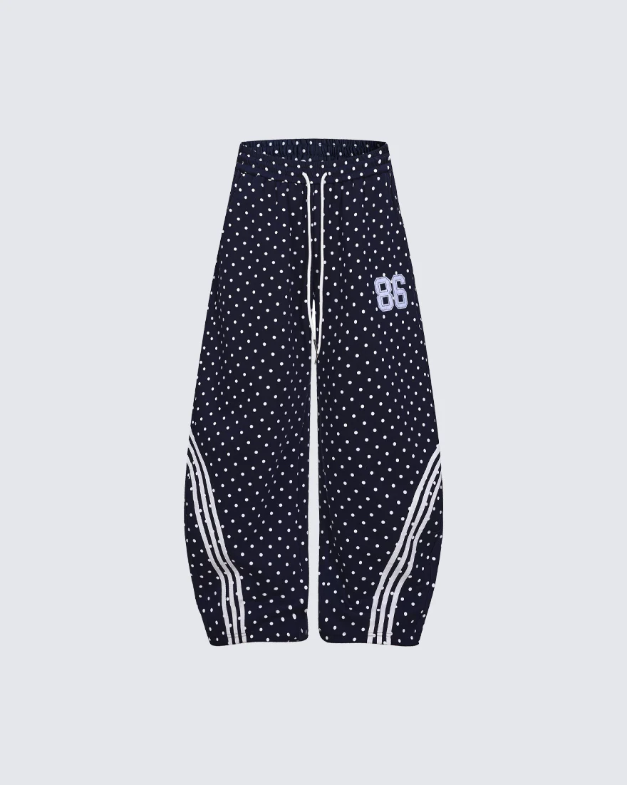 Star Print Embroidered Wide Leg Sweatpants - Image 3