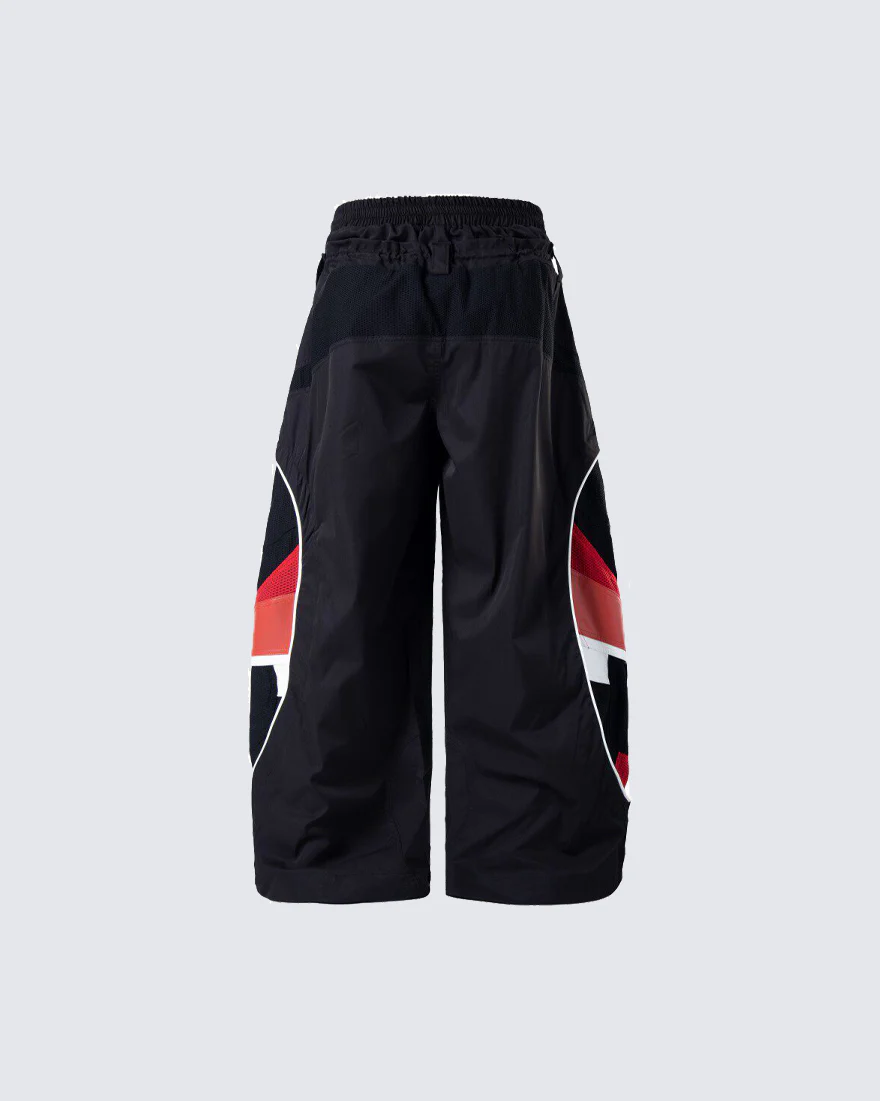 Street Colorblock Panel Loose Fit Wide Leg Pants - Image 11