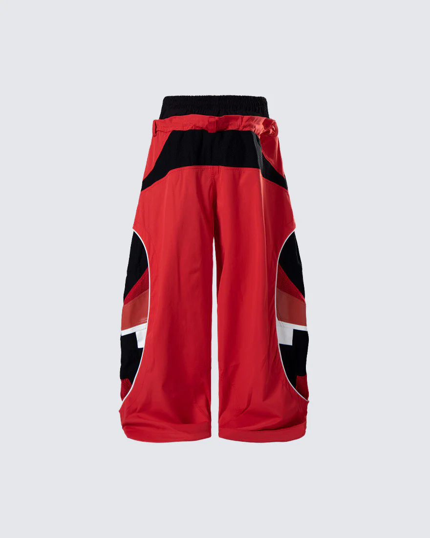 Street Colorblock Panel Loose Fit Wide Leg Pants - Image 12