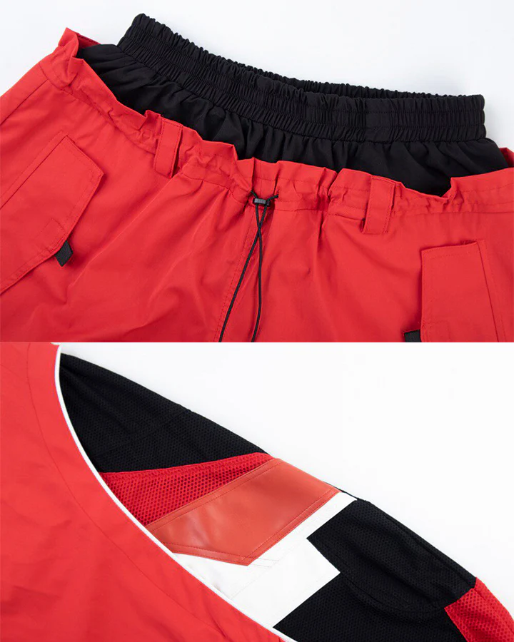 Street Colorblock Panel Loose Fit Wide Leg Pants - Image 13