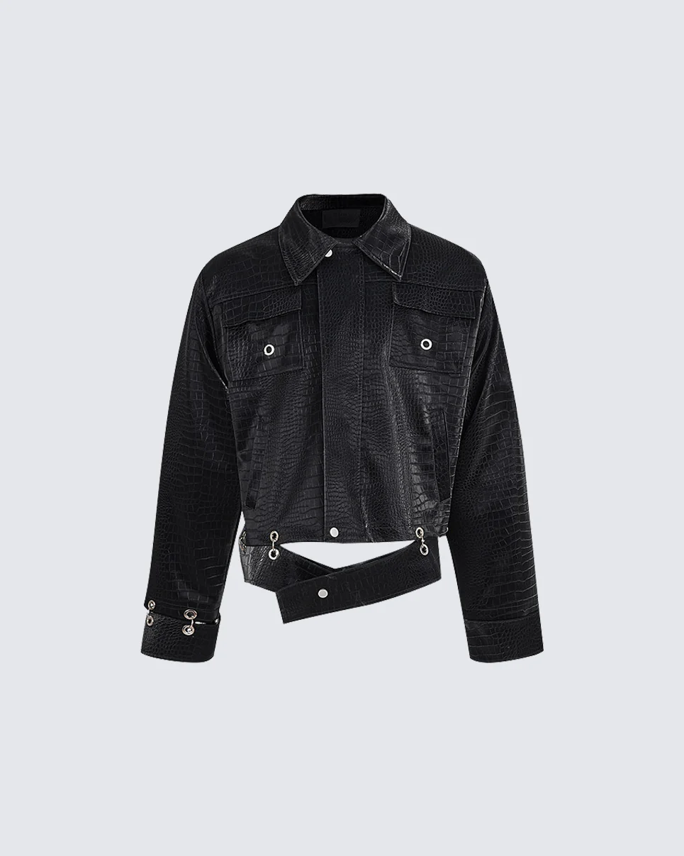 Street Style Short Leather Outerwear