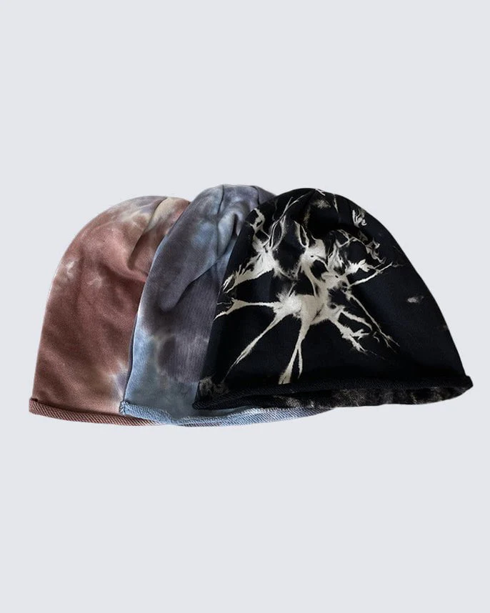 Street Style Tie-Dye Loose Knit Beanie - Image 2
