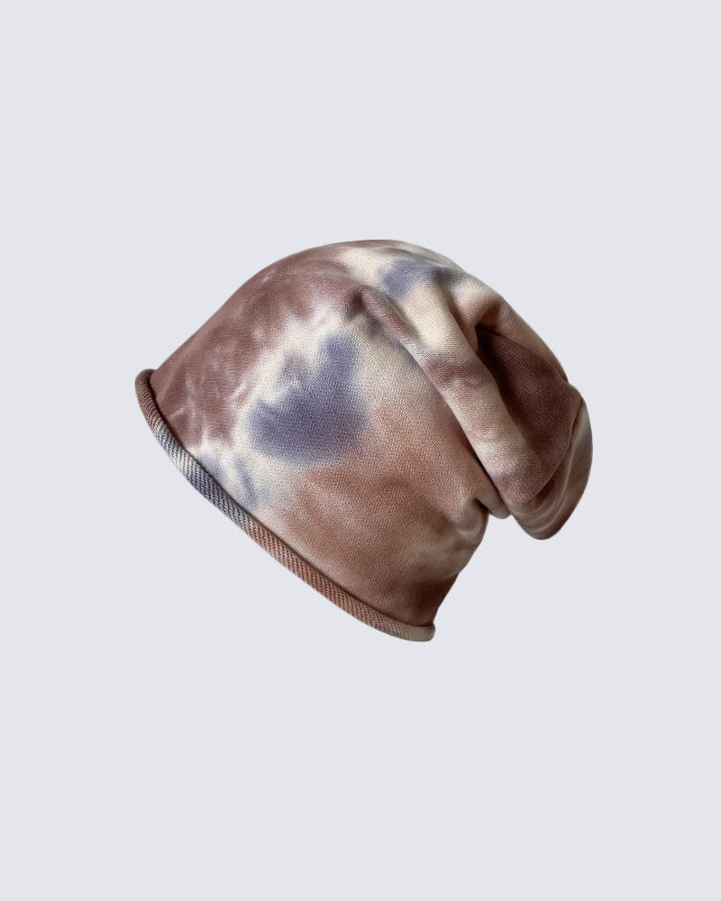 Street Style Tie-Dye Loose Knit Beanie - Image 5