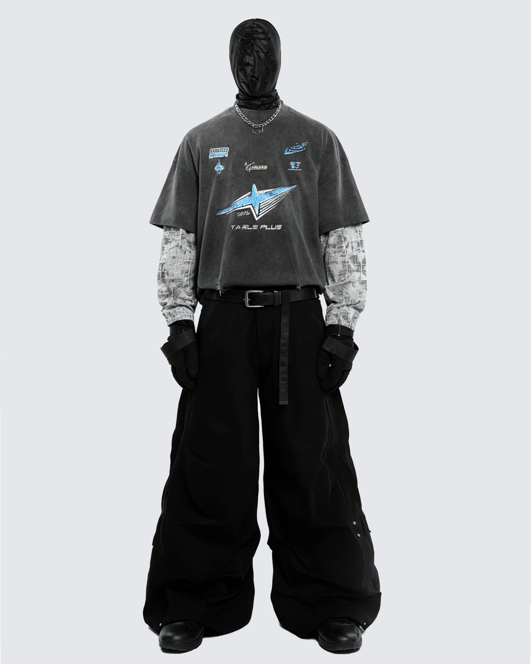 Streetwear Vintage Washed Layered Graphic Hoodie - Image 2