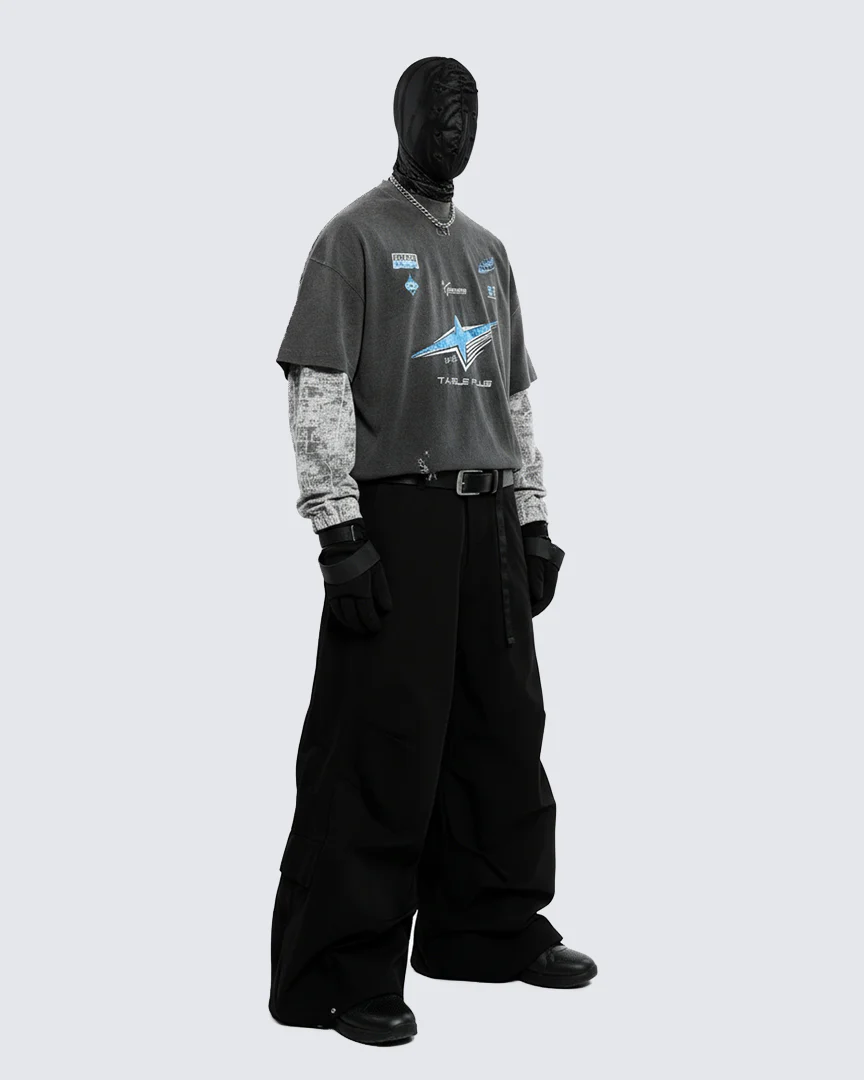 Streetwear Vintage Washed Layered Graphic Hoodie - Image 3