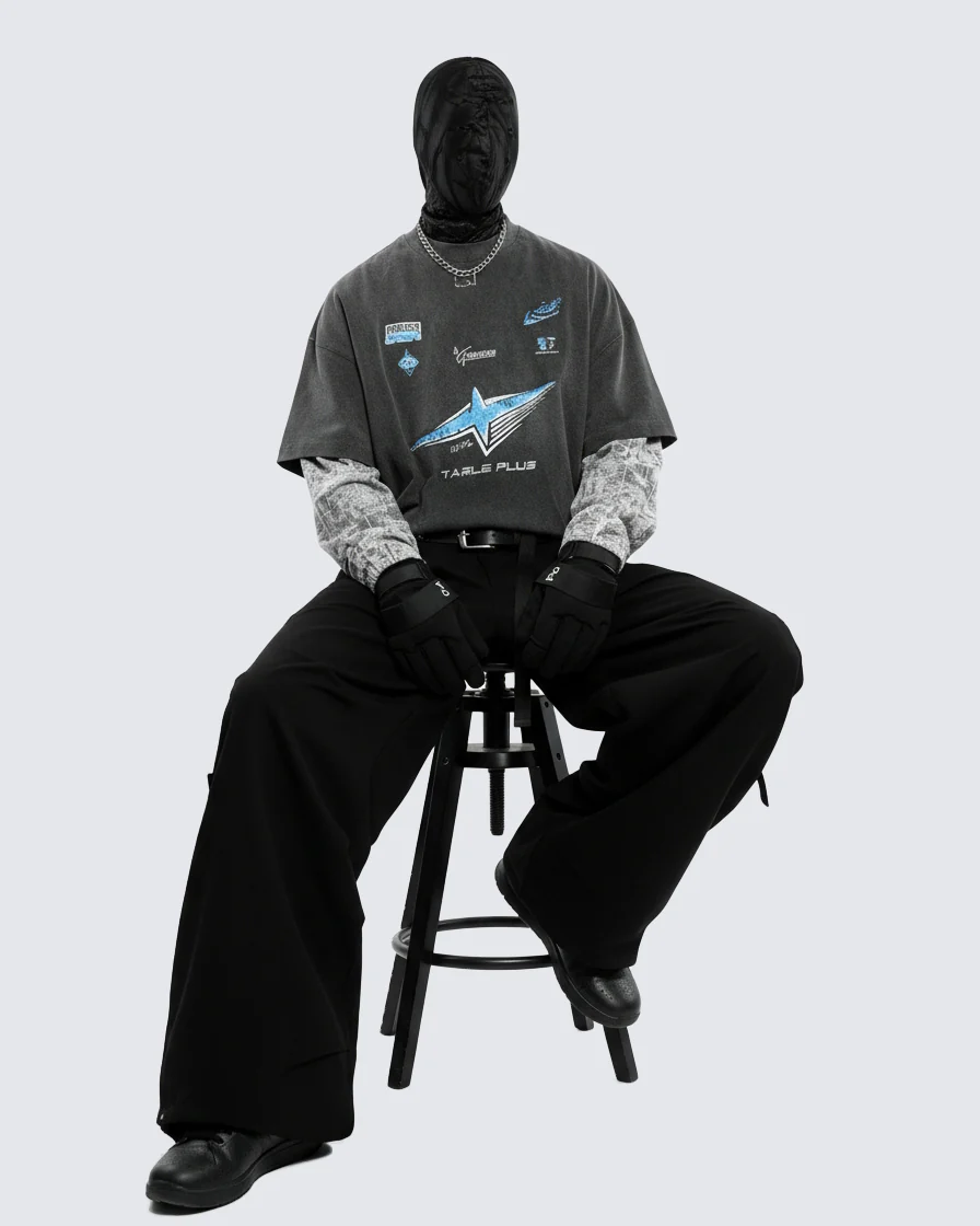 Streetwear Vintage Washed Layered Graphic Hoodie - Image 4
