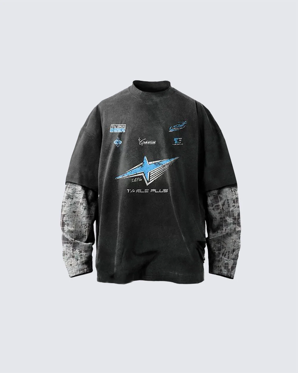 Streetwear Vintage Washed Layered Graphic Hoodie - Image 7