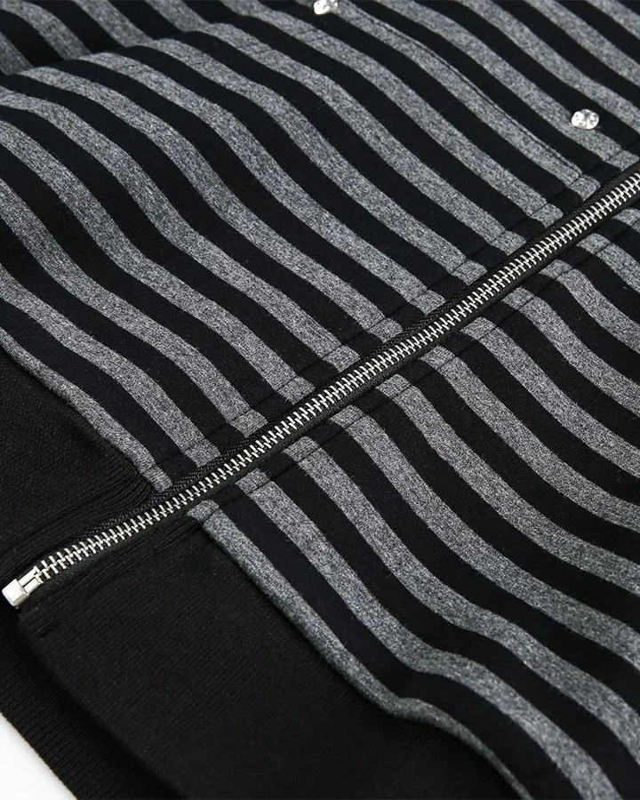 Striped Faux Fur Hooded Jacket - Image 11