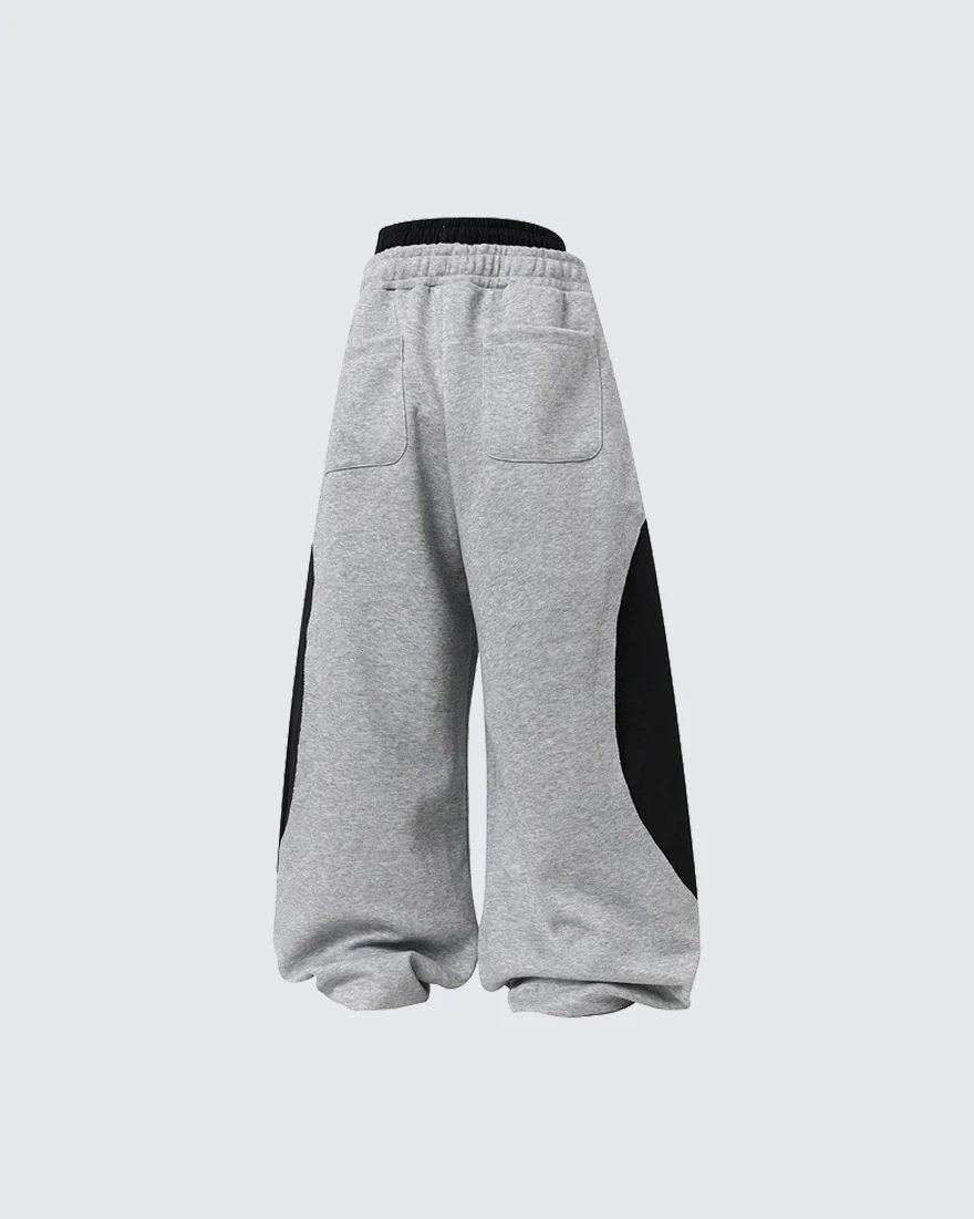 Striped Panel Wide Leg Sweatpants - Image 8