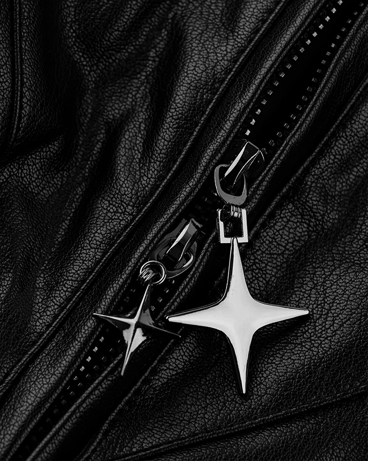 Structured Panel Faux Leather Jacket - Image 4