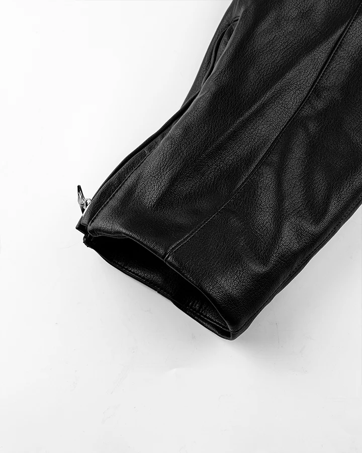 Structured Panel Faux Leather Jacket - Image 6