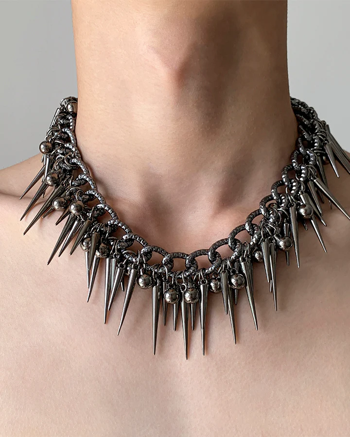 Studded Bead Tassel Abaya Necklace - Image 3