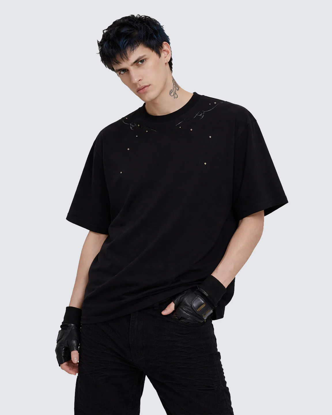 Studded Flame Spine T-Shirt - Image 3