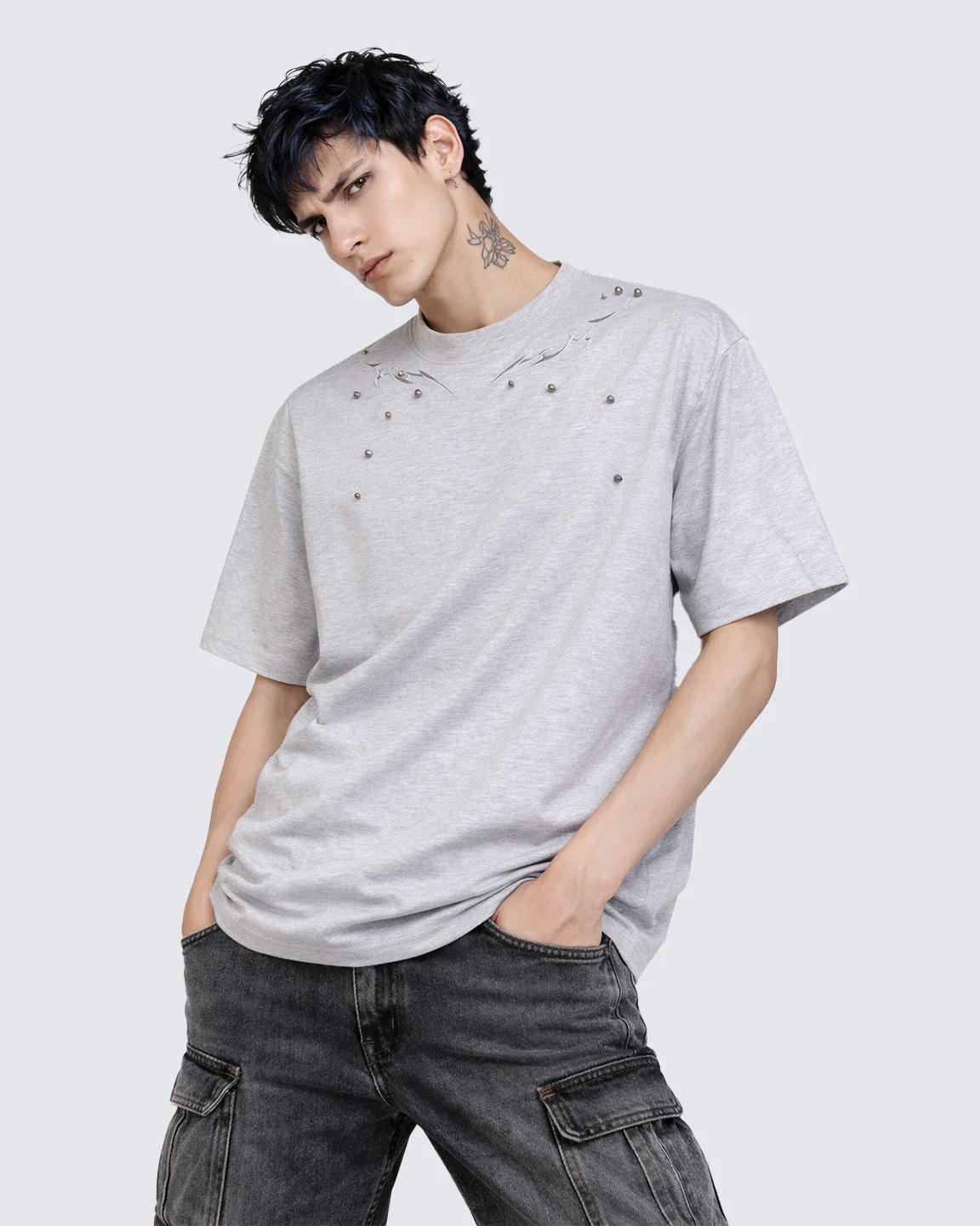 Studded Flame Spine T-Shirt - Image 7