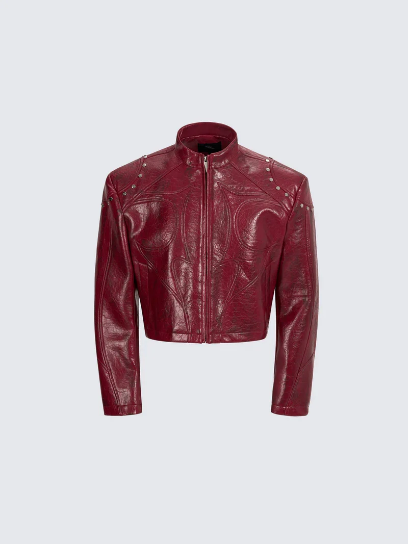 Studded Moto Leather Jacket - Image 5