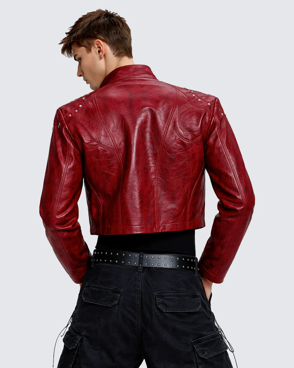 Studded Moto Leather Jacket - Image 7