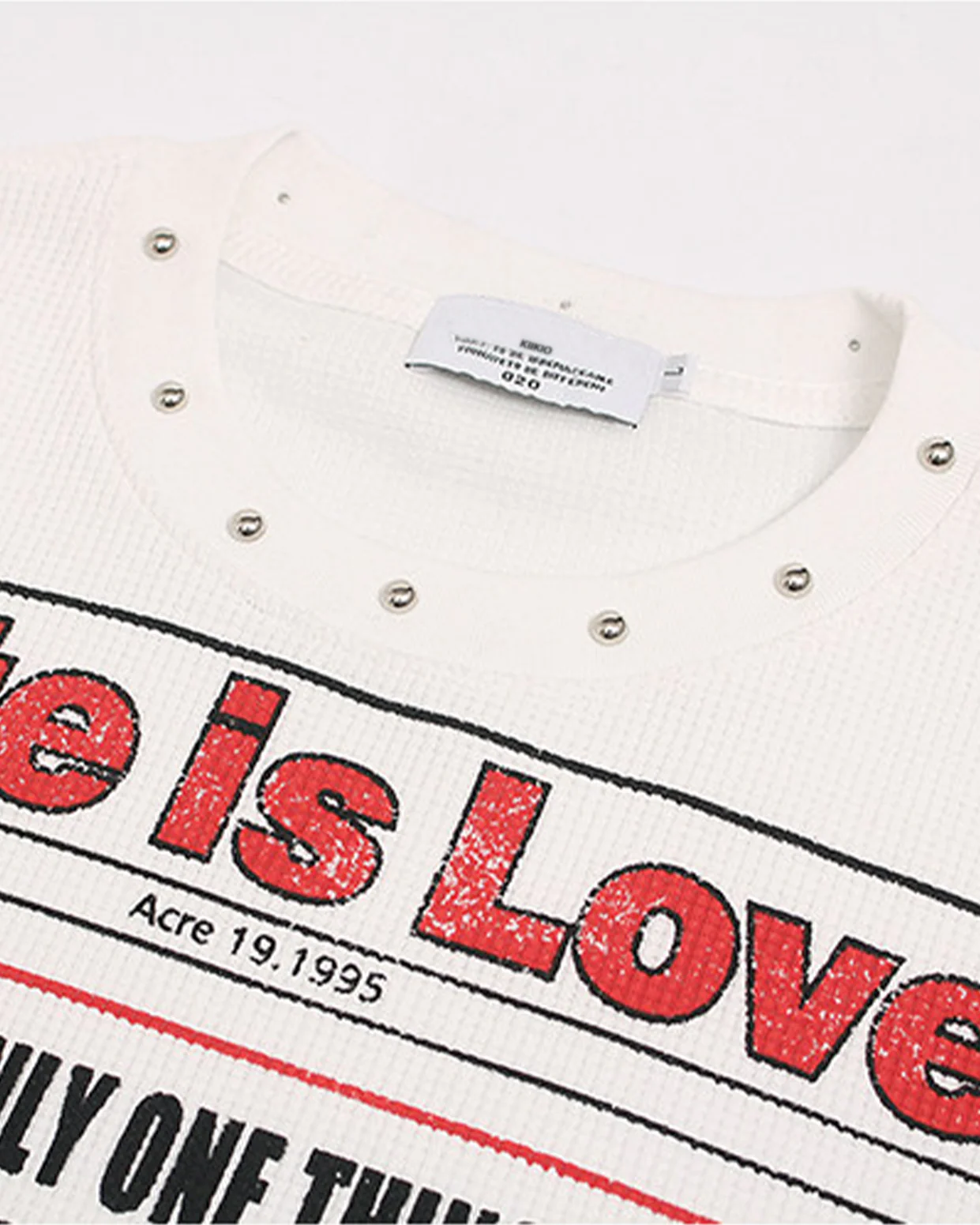 Studded Newspaper Graphic Tee - Image 6