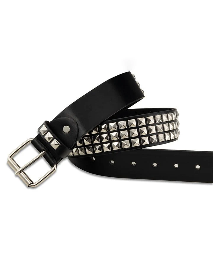 Studded Punk Style Leather Belt - Image 2