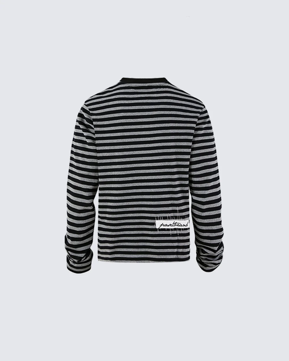 Subculture Cross Embroidered Striped Long Sleeve - Image 6