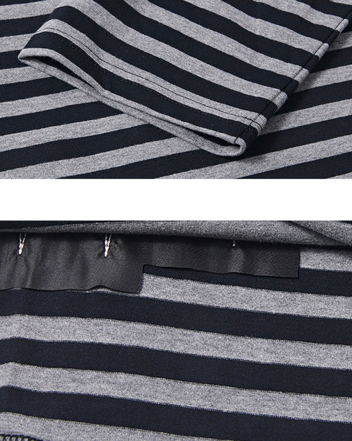 Subculture Cross Embroidered Striped Long Sleeve - Image 9