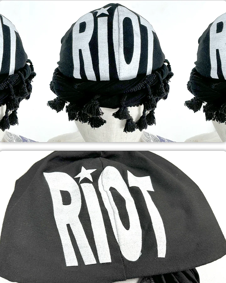 Tassel Print Twist Tail Hip-Hop Hat - Image 7