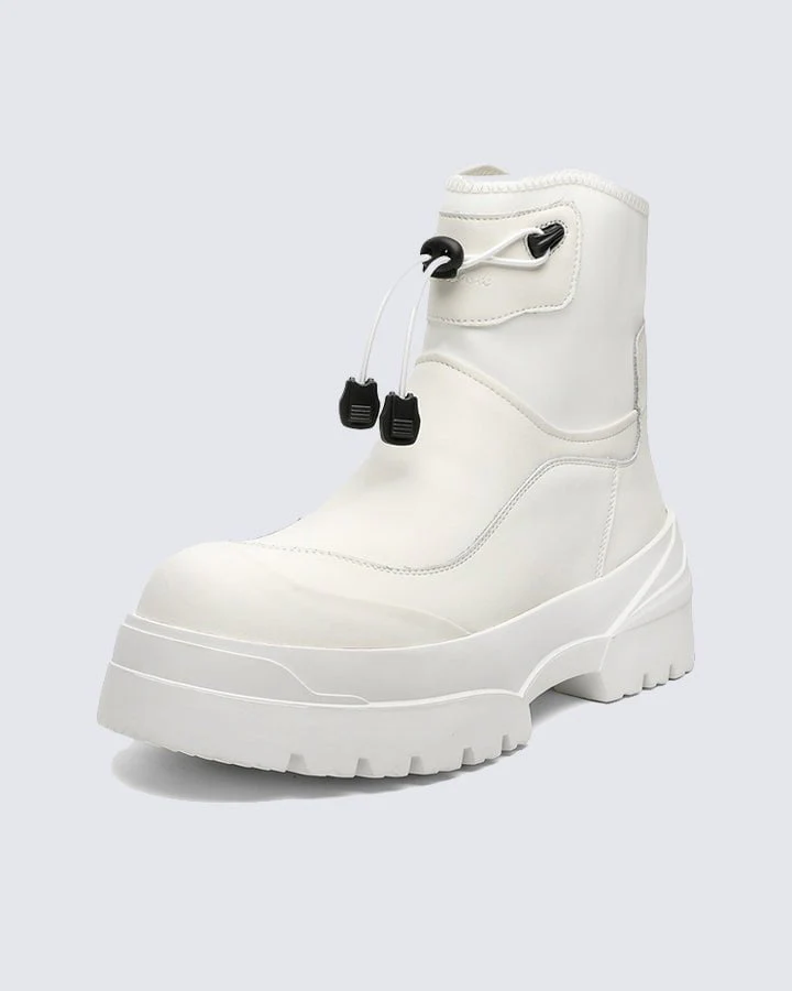 Thick-Sole Lace-Up Outdoor Motorcycle Boots - Image 3