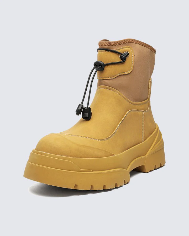 Thick-Sole Lace-Up Outdoor Motorcycle Boots - Image 4