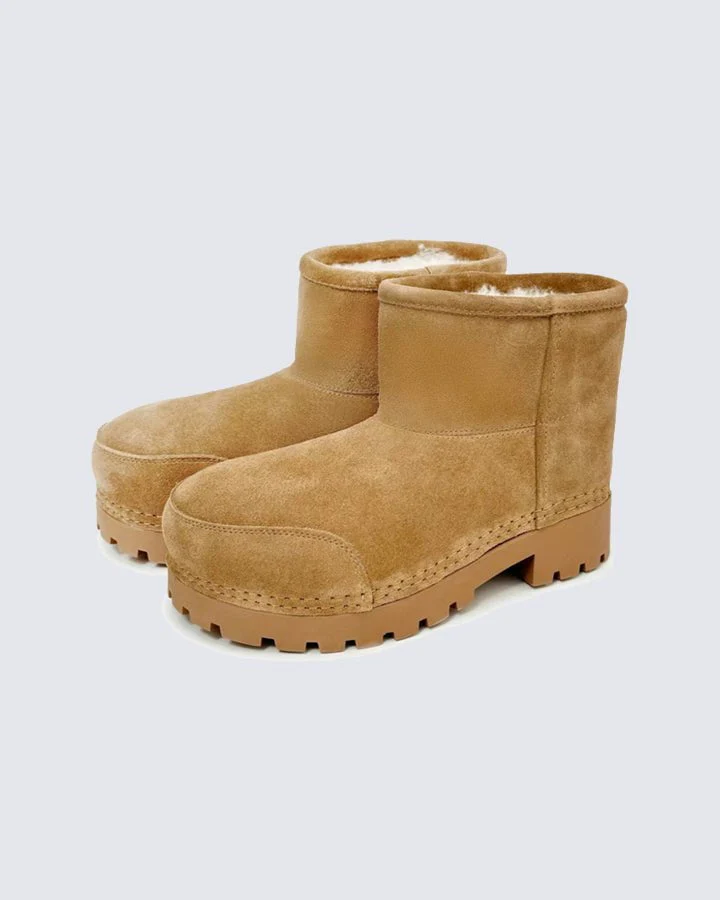 Thick Sole Sheepskin Short Snow Boots - Image 3