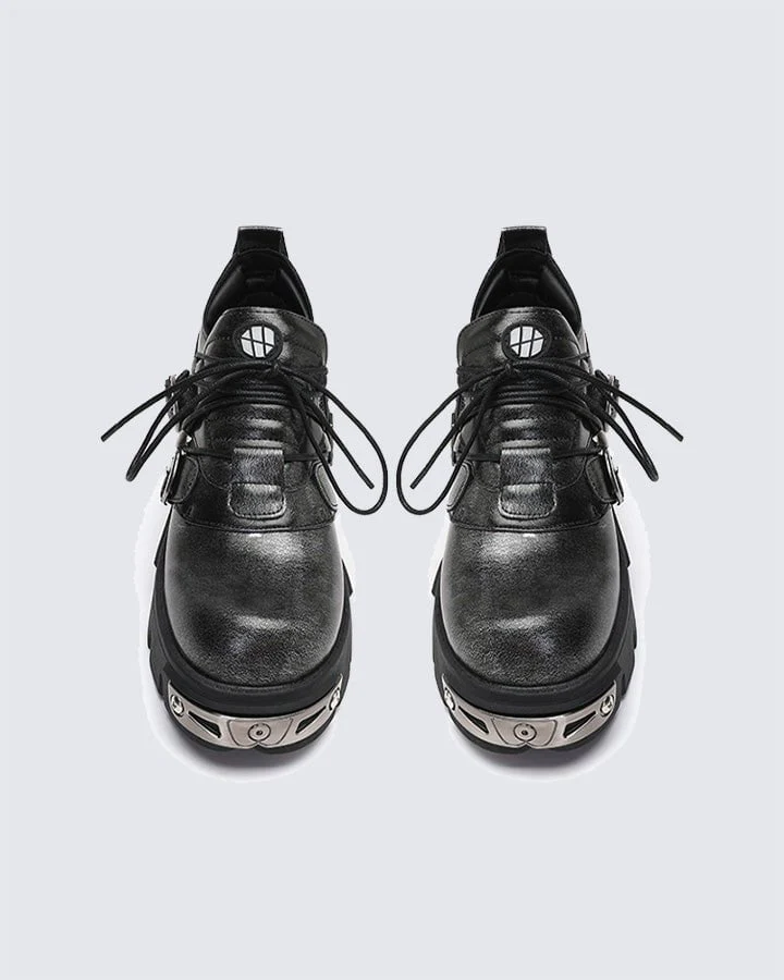 Thick-Soled Metal Low-Top Shoes