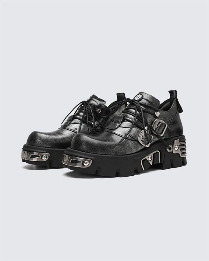 Thick-Soled Metal Low-Top Shoes - Image 2