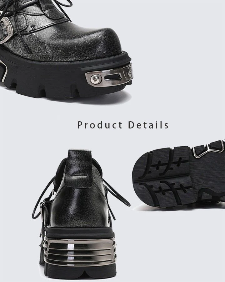 Thick-Soled Metal Low-Top Shoes - Image 5
