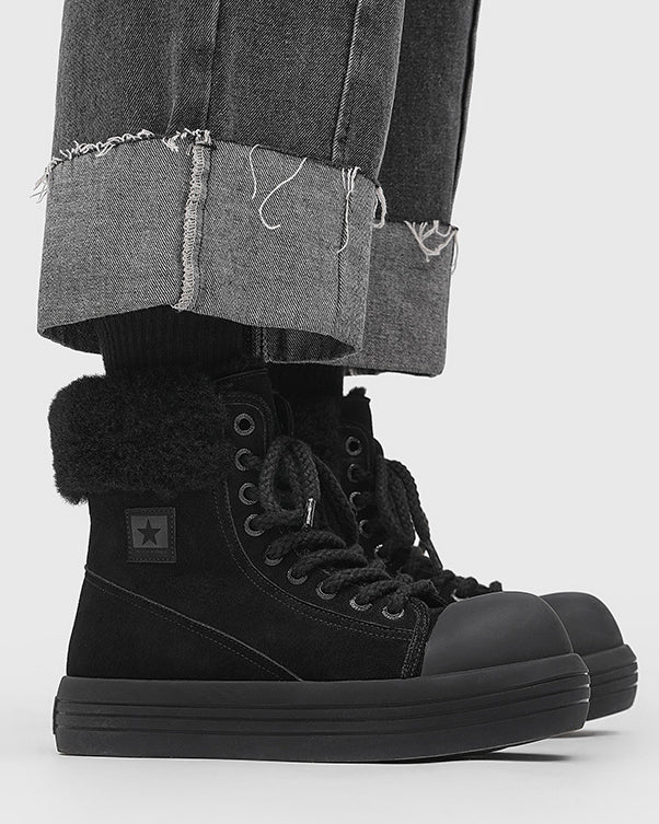 Thick-Soled Plush-Lined Couple Short Boots - Image 2