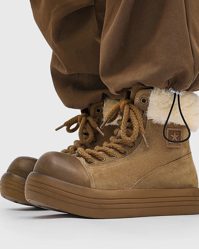 Thick-Soled Plush-Lined Couple Short Boots - Image 7