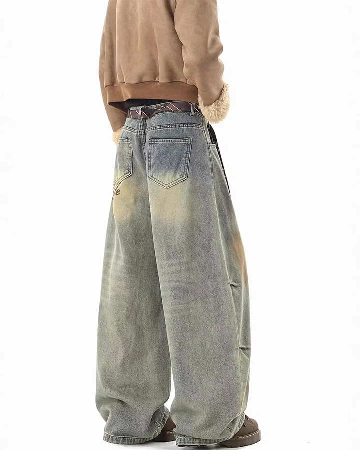 Tie Detail Wide Leg Denim Pants - Image 5