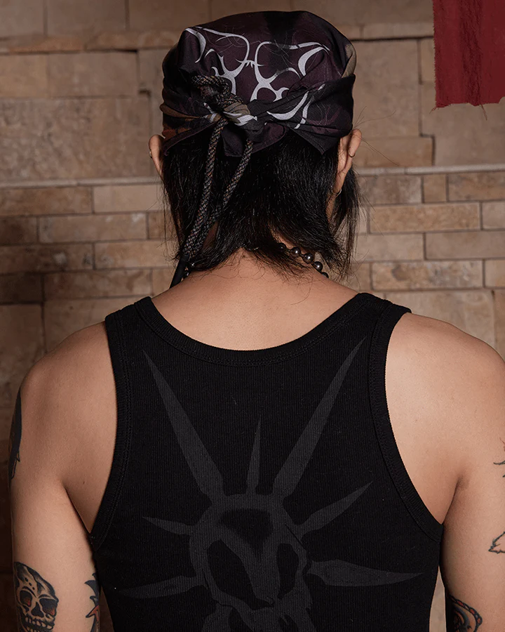 Graffiti Print Adjustable Bandana Scarf - Image 3