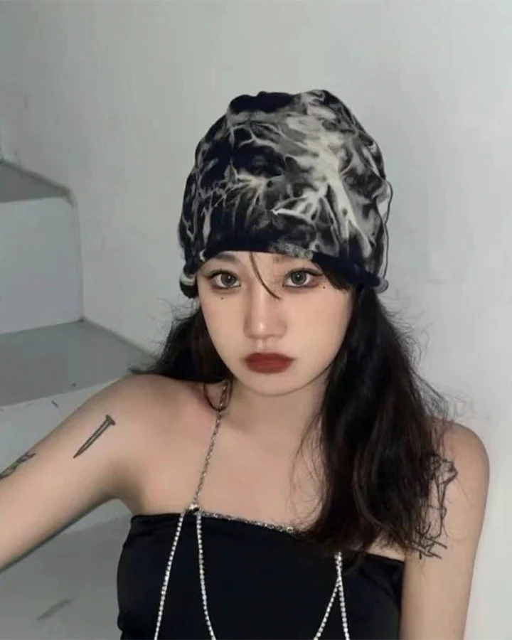 Tie-Dye Knit Beanie Hat - Image 4