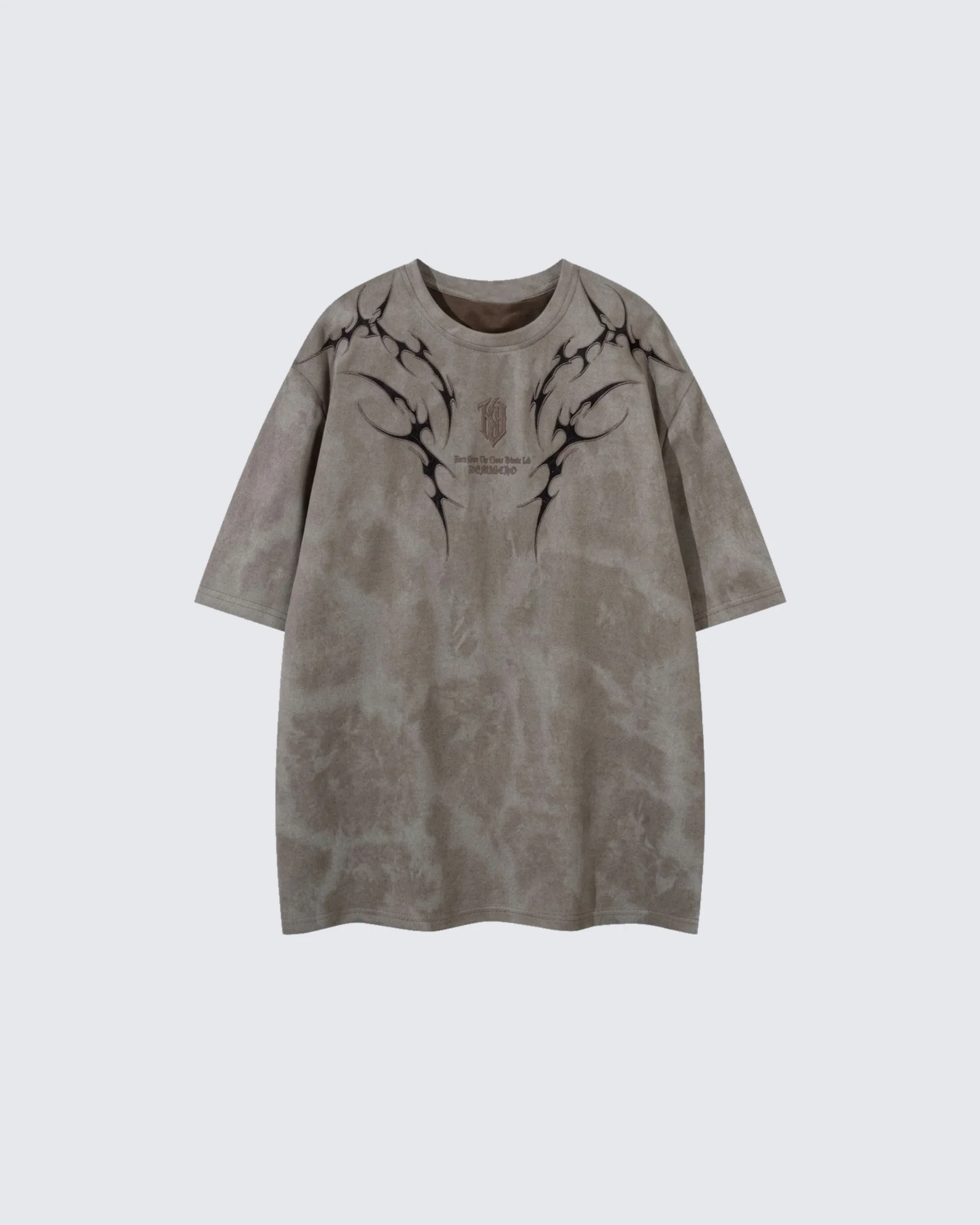 Tie-Dye Tribal Flame Graphic Oversized T-Shirt - Image 3
