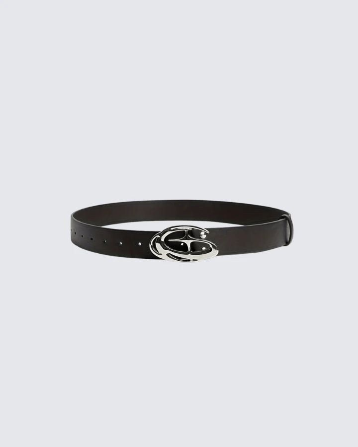 Unique Silver Buckle Design Belt - Image 2